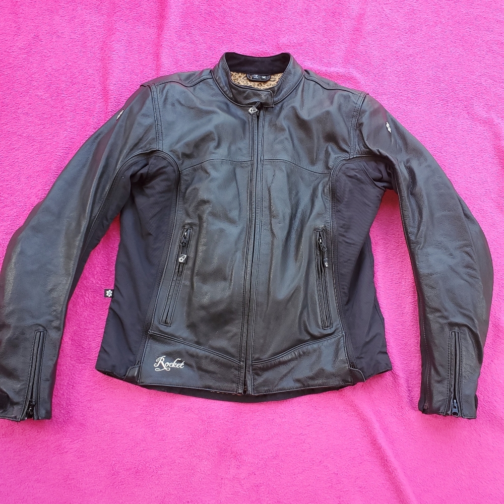 Woman's Leather Joe Rocket Motorcycle Jacket Medium